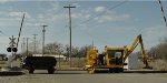 Easing over the grade crossing.